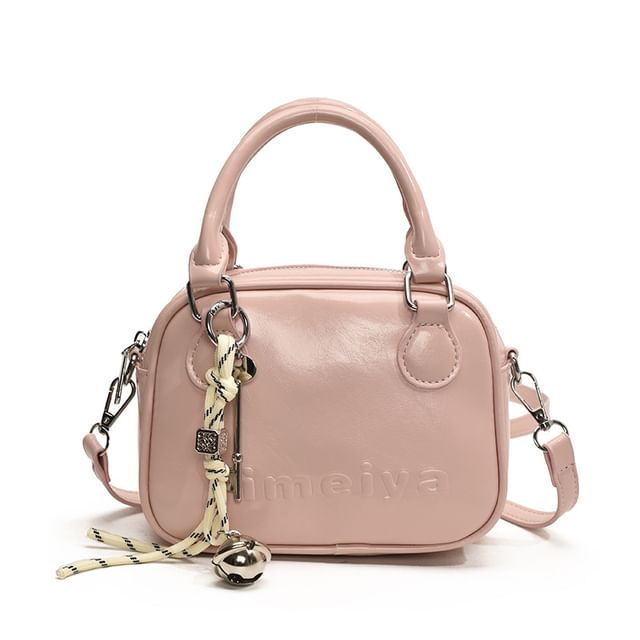 Bag Crossbody Handle Top Faux Leather Lettering