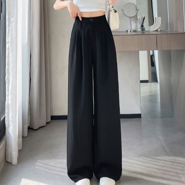Dress Plain Wide Leg (Various High Designs) Pants Waist