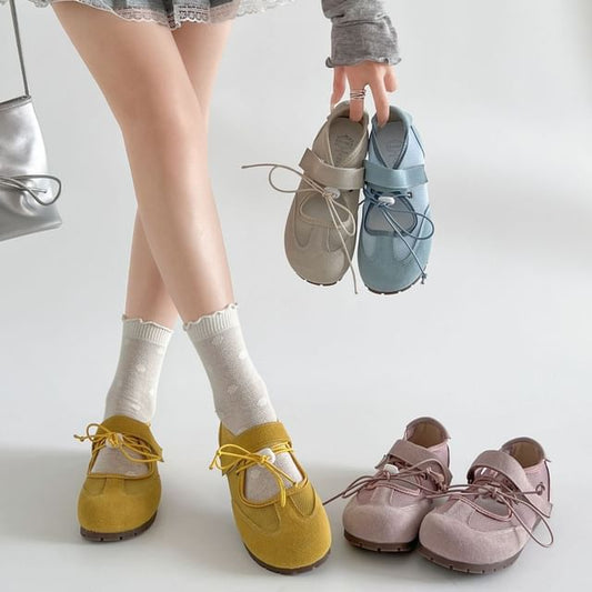 Leather Faux Jane Mary Shoes Strap Mesh Panel Adhesive