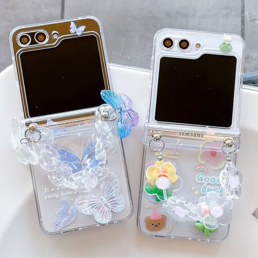 Phone Butterfly Set Case Floral Strap /