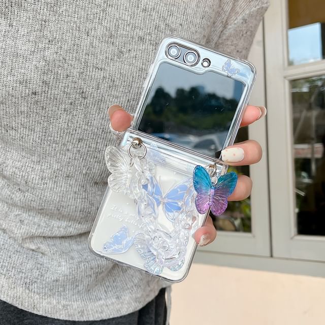 Phone Butterfly Set Case Floral Strap /