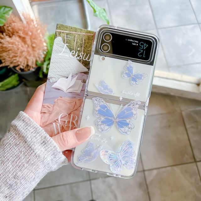 Phone Butterfly Set Case Floral Strap /
