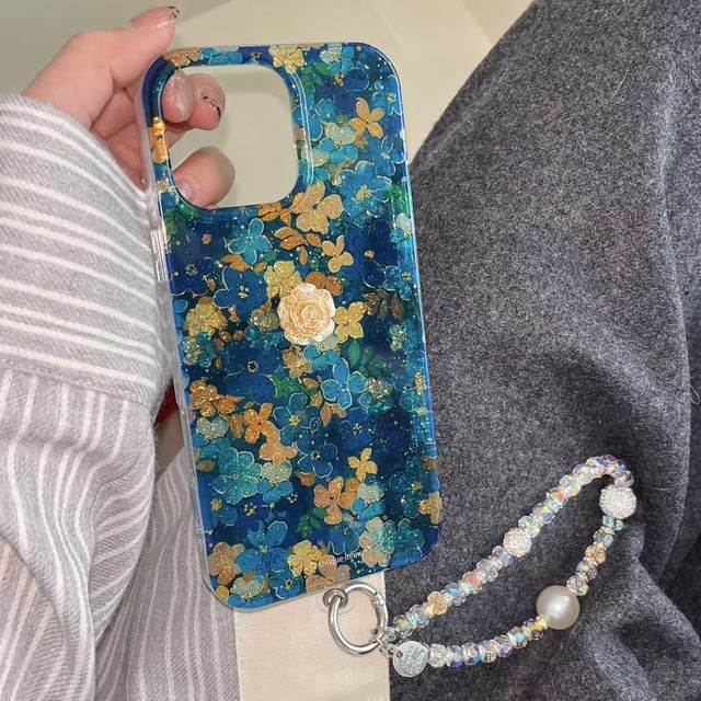 / Case Strap Floral Phone Set