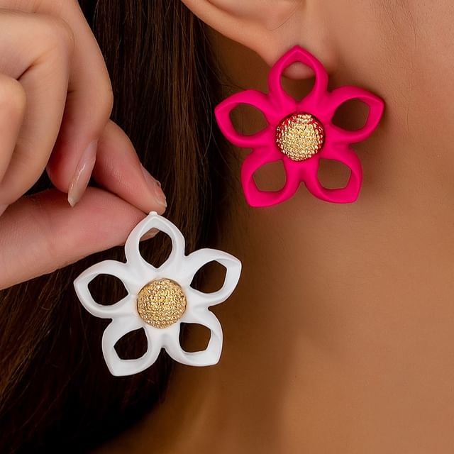 Floral Earring Stud Alloy