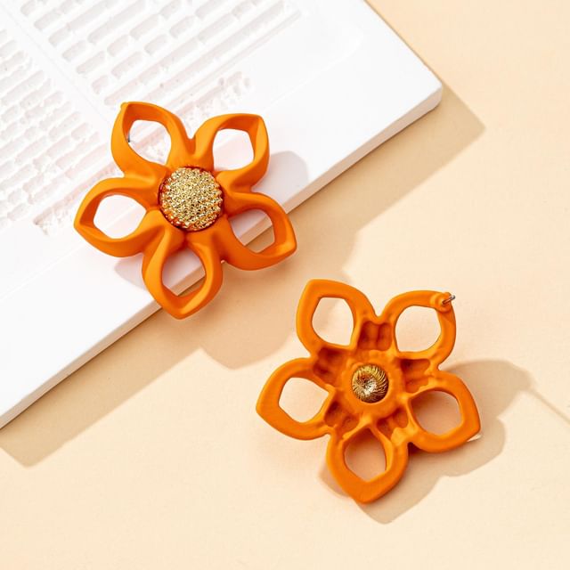 Floral Earring Stud Alloy