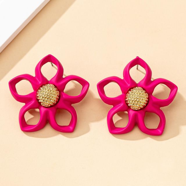 Floral Earring Stud Alloy
