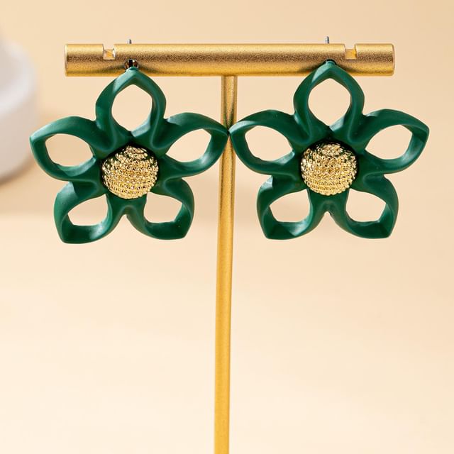 Floral Earring Stud Alloy