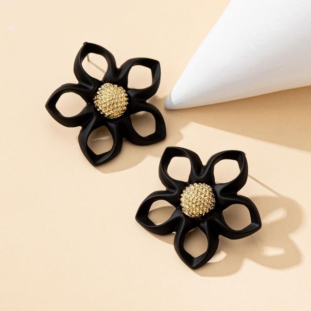 Floral Earring Stud Alloy