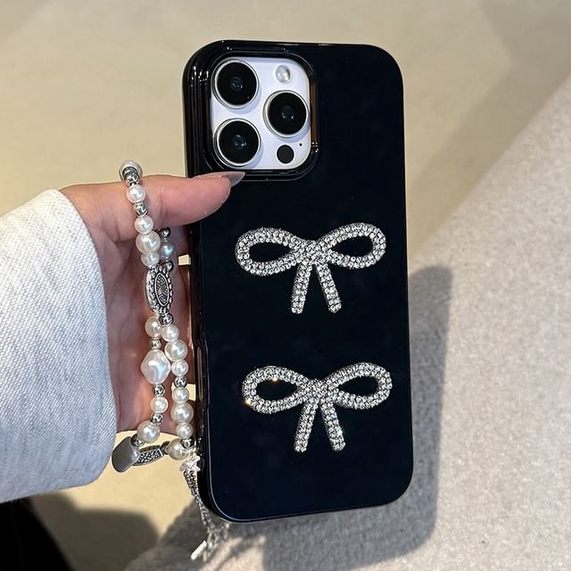 Rhinestone Bow Case Phone