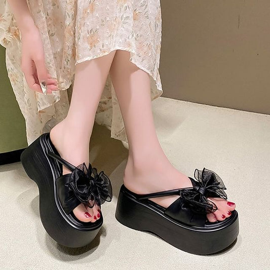 Slide Sandals Platform Flower