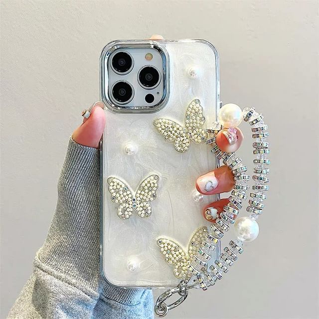 Butterfly iPhone Faux Pearl Case