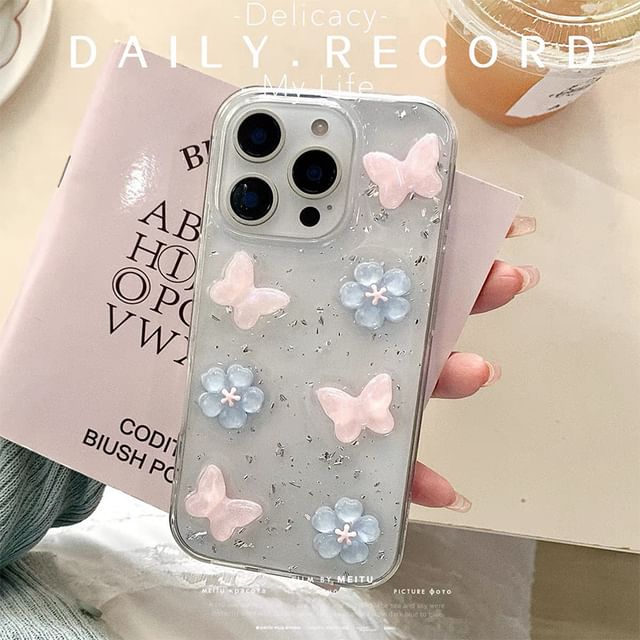 Glitter iPhone Floral Case