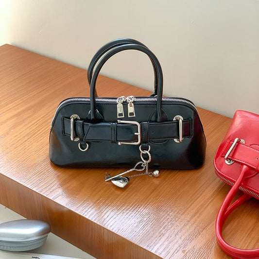 Leather Buckled Bag Faux Shoulder