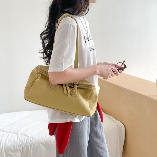 Plain Faux Leather Bag Shoulder