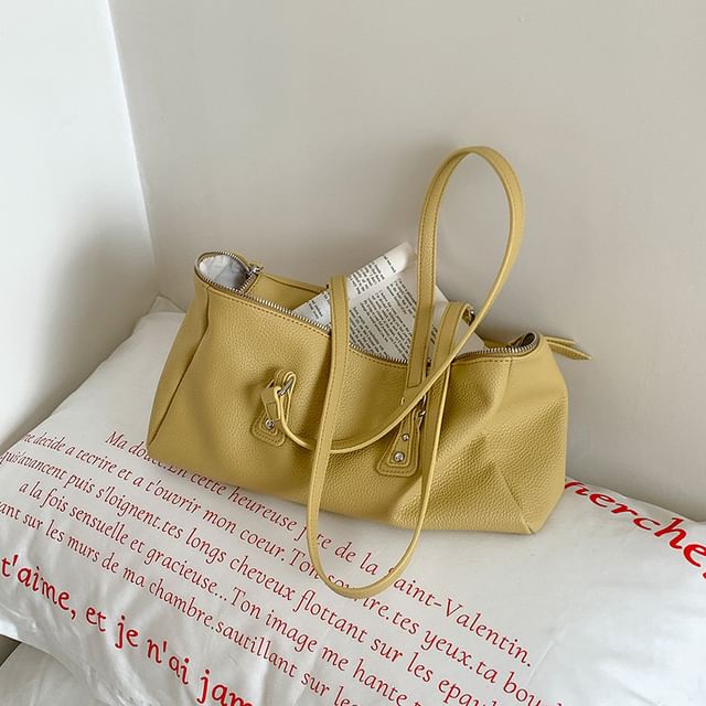 Plain Faux Leather Bag Shoulder