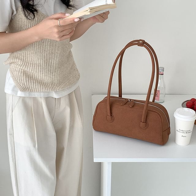 Bag Leather Plain Shoulder Faux