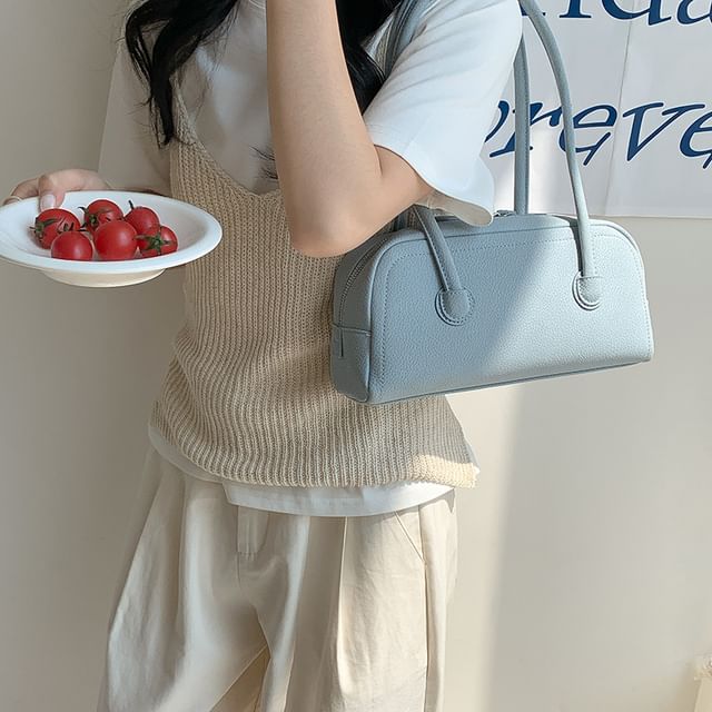 Bag Leather Plain Shoulder Faux