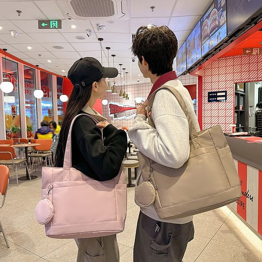 Tote + Bag Plain Purse Set: Coin