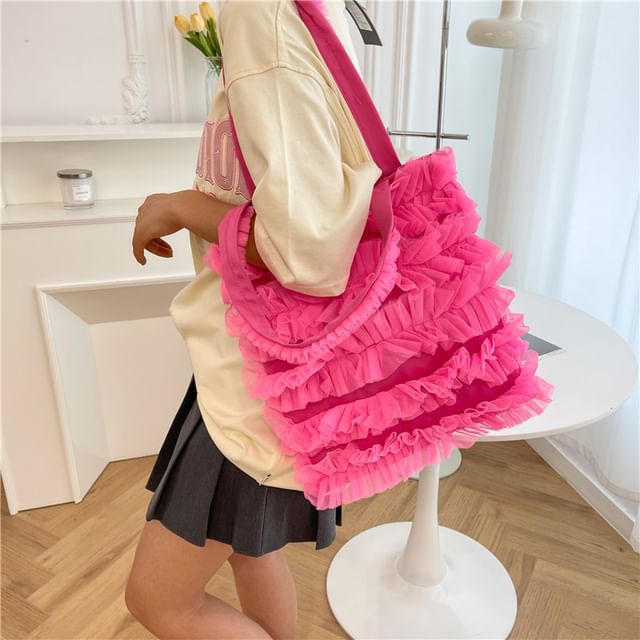 Plain Shopper Ruffle Bag
