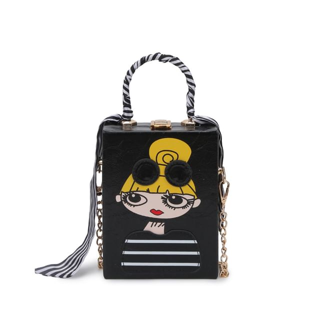 Cartoon Crossbody Bag Chain Print Strap