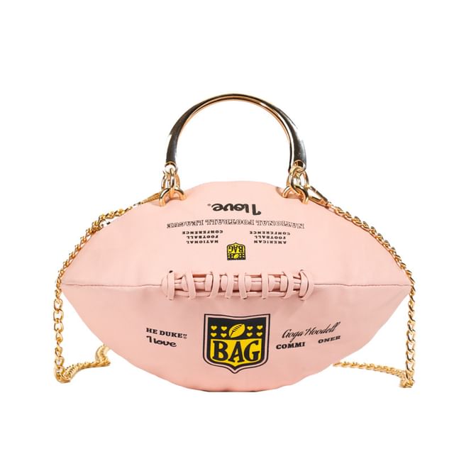 Chain Lettering Bag Rugby Strap Crossbody