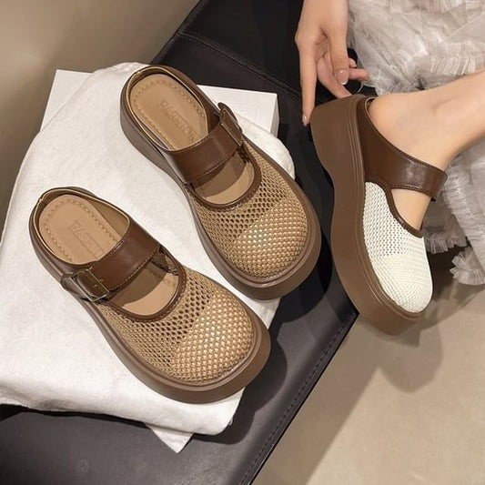 Jane Mesh Platform Mules Mary