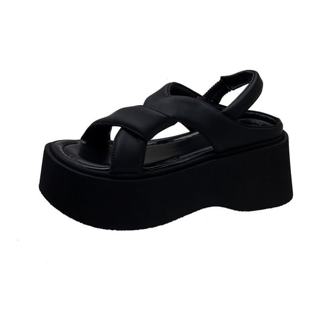 Slingback Platform Plain Sandals