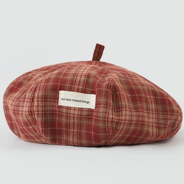 Applique Plaid Beret