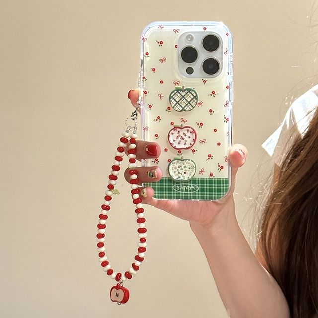 Case Strap Print / Beaded Floral Set Phone Apple