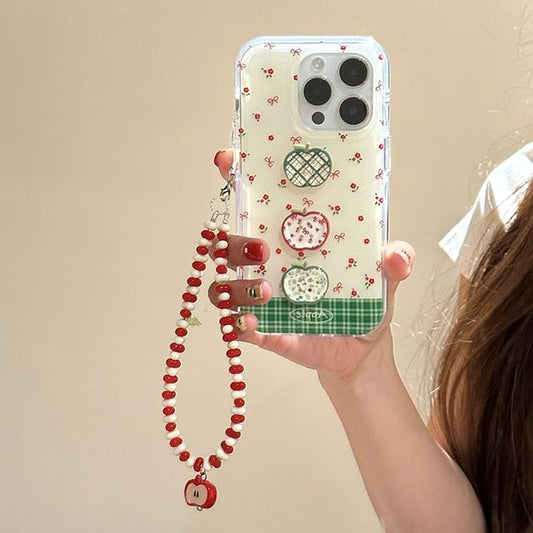 Case Strap Print / Beaded Floral Set Phone Apple