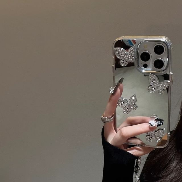 Adhesive Decoration Case Butterfly Strap Phone Set Mirrored with /