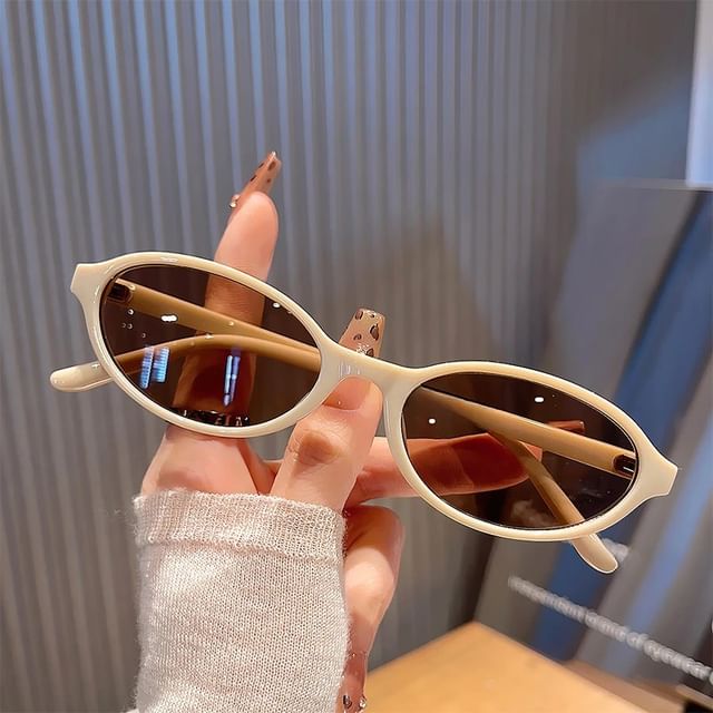 Oval / Frame Set Sunglasses Plastic Case Pouch Cleaning Cloth