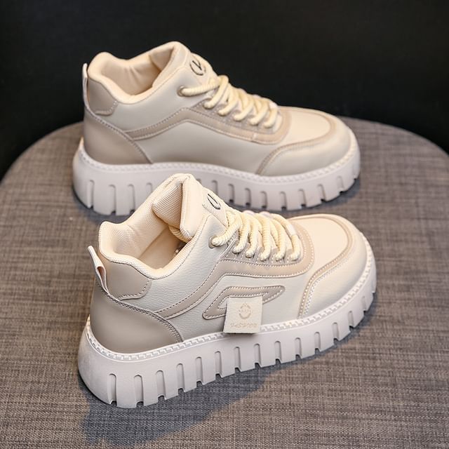 Platform High Top Sneakers Panel