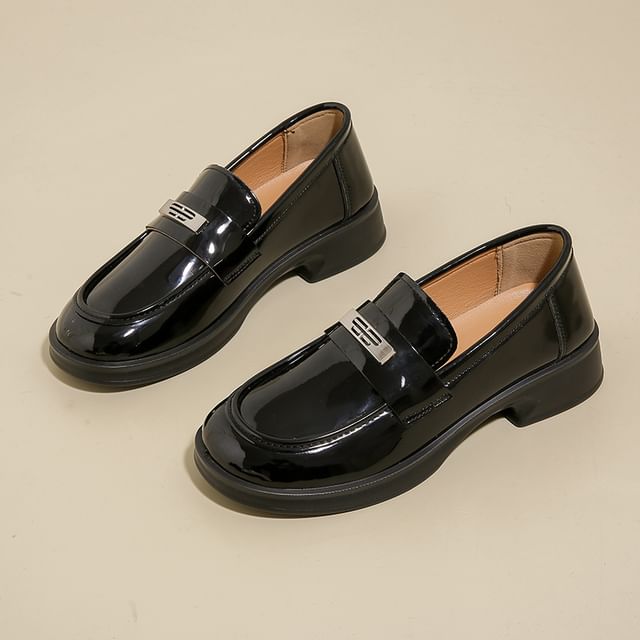 Platform Loafers Patent Leather