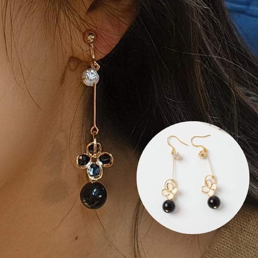 / Earring Drop Flower Clip-On Bead