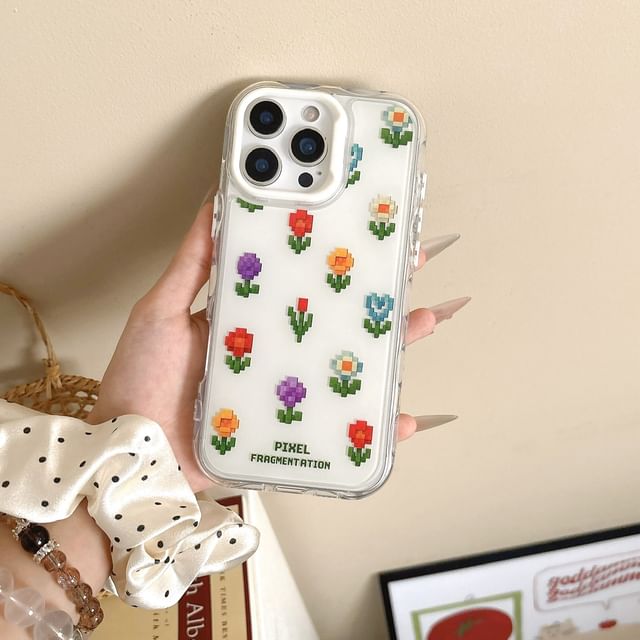 Pixelated Flower Phone Case