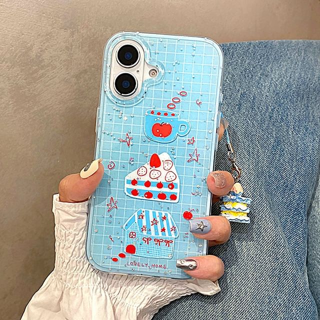 Strawberry Phone Cake Case Plaid