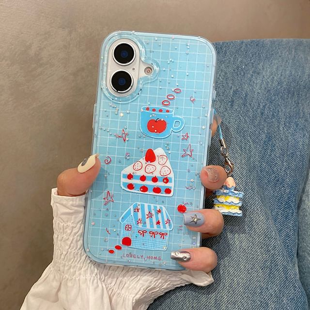 Strawberry Phone Cake Case Plaid