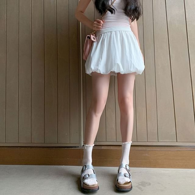Puffy Mini Flared Skirt