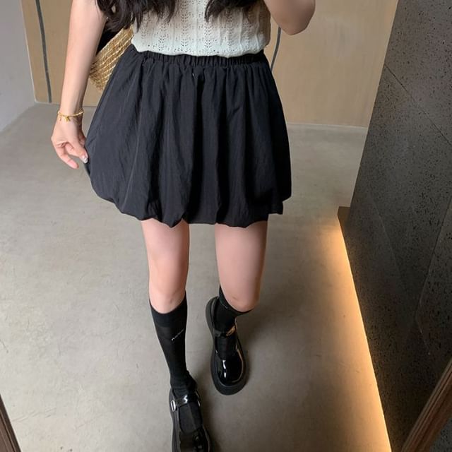 Puffy Mini Flared Skirt