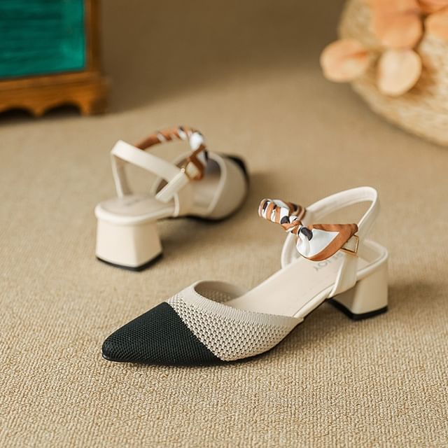 Chunky Heel Sandals Pointed