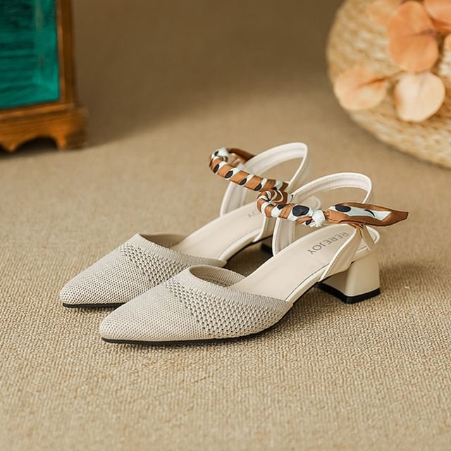 Heel Pointed Sandals Chunky