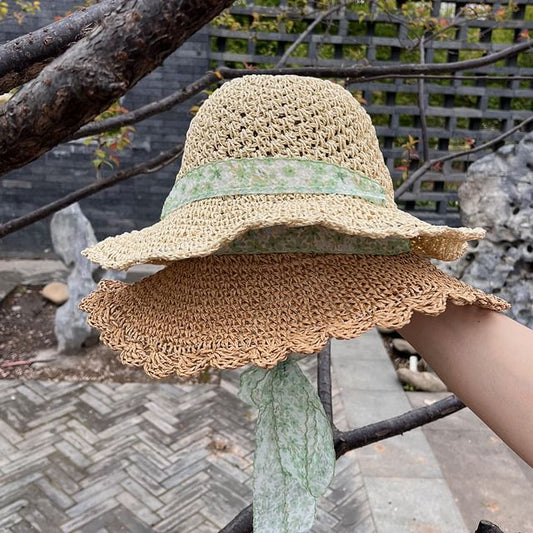 Ribbon Floral Sun Straw Hat