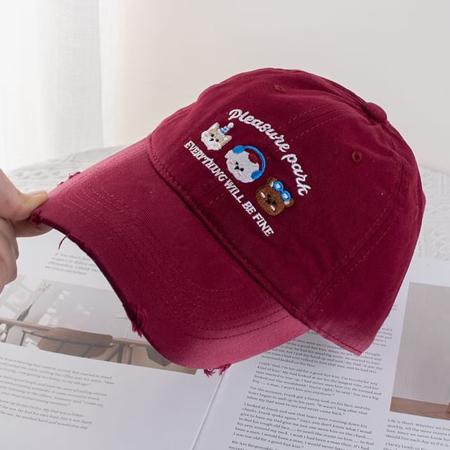 Cartoon Baseball Embroidered Cap