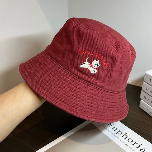 Hat Bucket Dog Embroidered