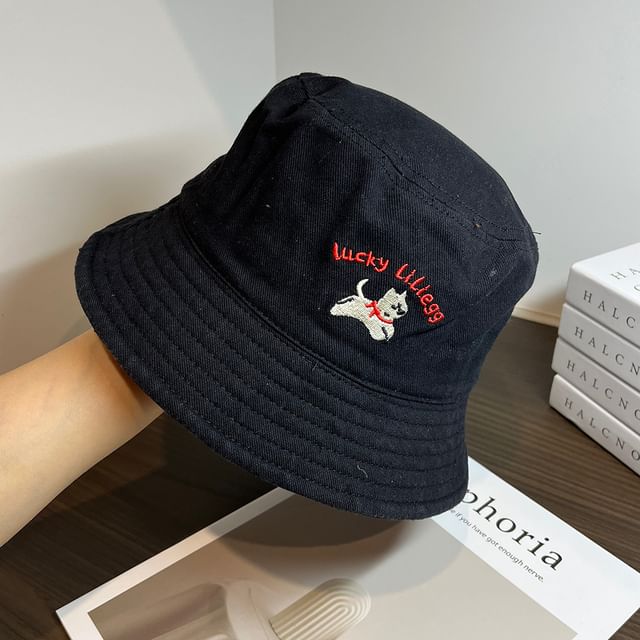 Hat Bucket Dog Embroidered