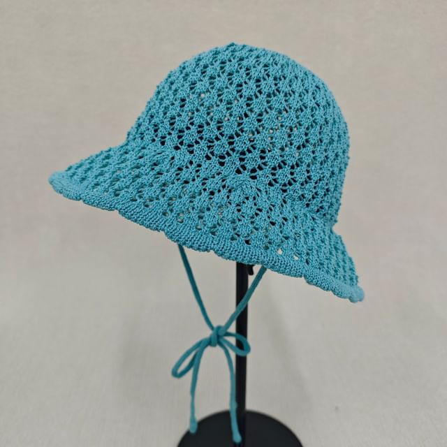 Hat Knit Plain Cloche
