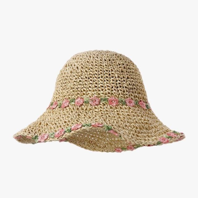 Hat Sun Straw Floral