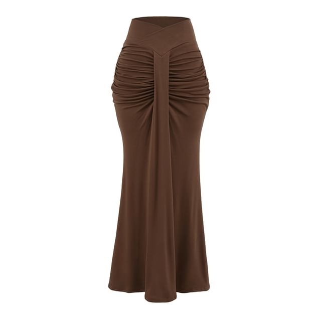 Ruched Mermaid Maxi Skirt