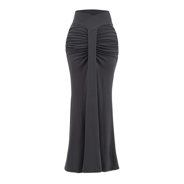Ruched Mermaid Maxi Skirt